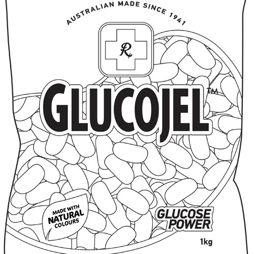 Glucojel Packet Colouring In